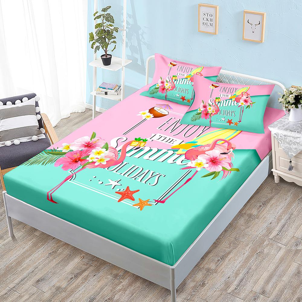 Cartoon Three-Piece Animal Fox Unicorn Mattress Mattress Mattress Protective Cover