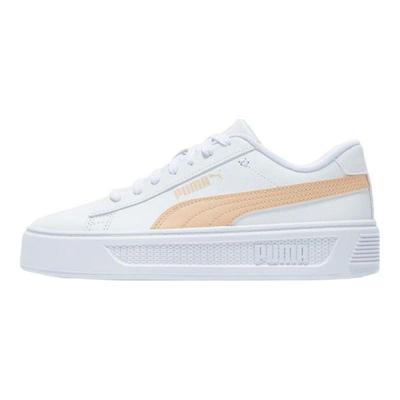 Smash Series Platform V3 Leather Low-Top Sneakers Women Sneakers White Yellow 390758-03