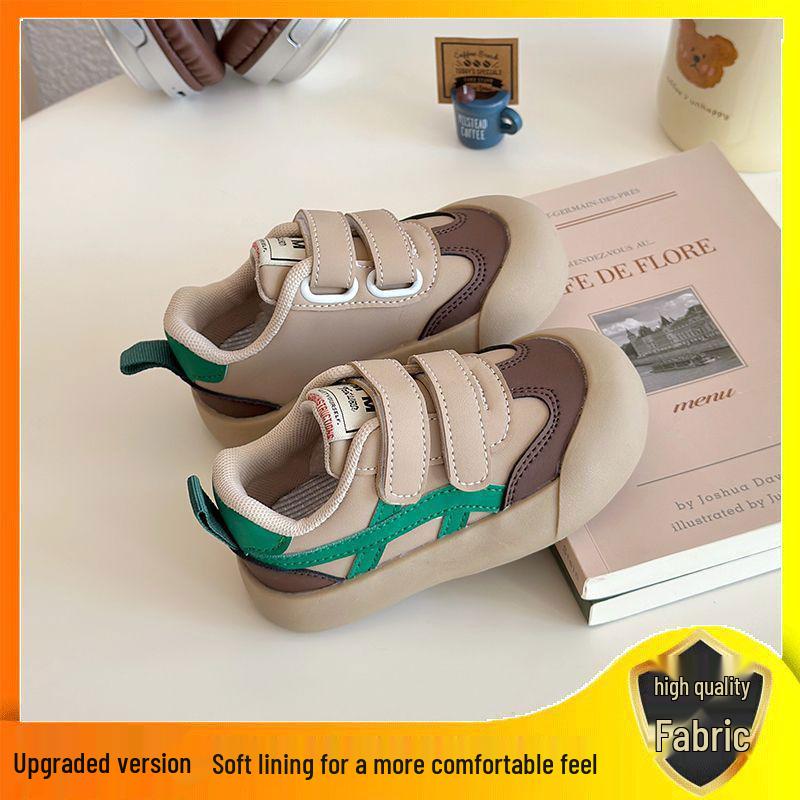 

Детские кожаные кроссовки Весна 2025 - Нескользящая обувь на мягкой подошве для мальчиков и девочек 28 (Inner Length 17.1cm)