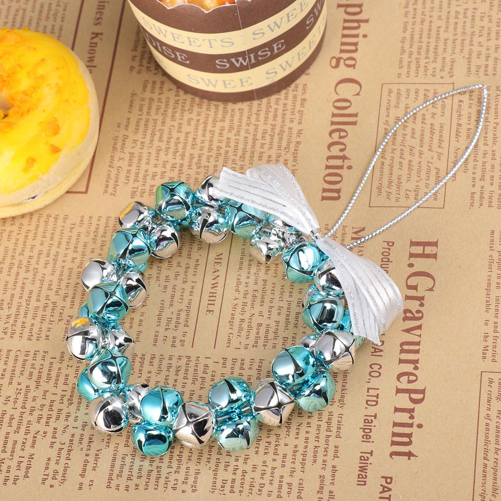 Christmas Bells Hanging Decor Small Size Bell Pendant For Tree Door Home Office Decoration Silver Blue Style