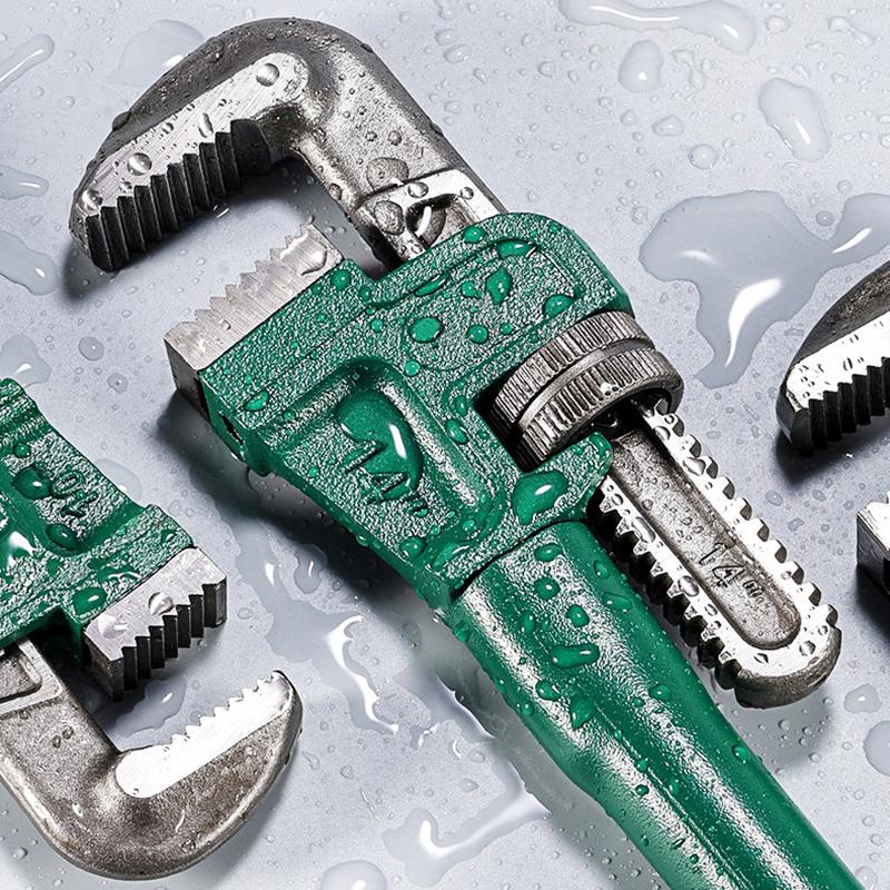 Heavy Duty Carbon Steel Straight Pipe Wrench 10", 12", 14", 18" Pipe Plier Universal Industrial Adjustable Plumbing Hand Wrench