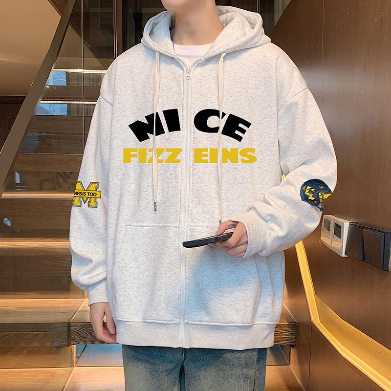 Men's Loose Fit Hooded Cardigan - Trendy American Style, Autumn/Winter 2025 Collection