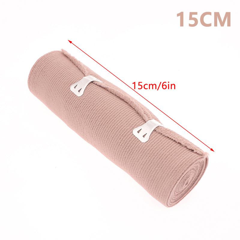1 Roll Compression Bandage Wrap With Clips Sports Bandages Tape For Ankle Wrist Arm Leg Sprains First Aid Bandages Measure