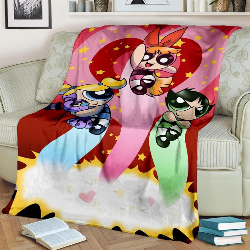 Cute P-Powerpuff Girl Cartoon Blanket,Soft Throw Blanket for Home Bedroom Bed Sofa Picnic Travel Office Rest Cover Blanket Kids