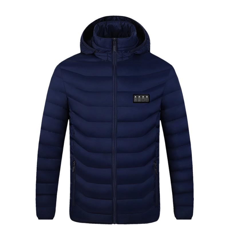 Men's Heated Hooded Cotton Jacket with Carbon Fiber for Outdoor Warmth