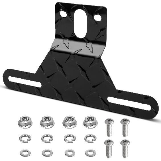 RED WOLF Trailer License Plate Light Holder Aluminum Utility License Plate Bracket For RV ATV Trailer Adjustable License Plate Metal License Plate