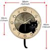Black Cat Clock with Moving Tail Vintage, Funny Cat Wall Clock with Swinging Tail Silent Non Ticking Battery Operated Creative DIY Pendulum Wall