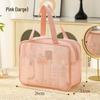 Large Capacity High-End Mesh Cosmetic Handbag: Stylish Multifunction Travel Toiletry Organizer for Women