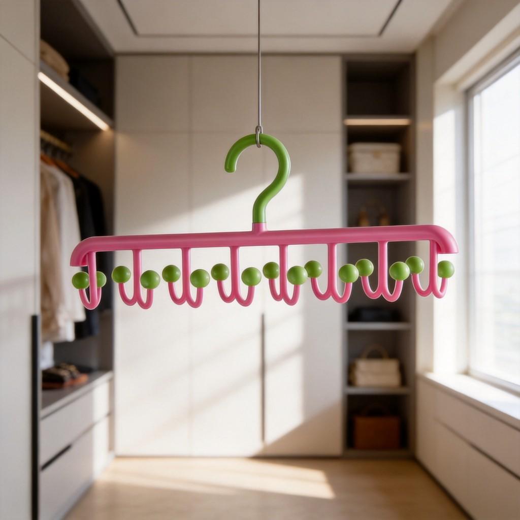 Ushaped Multi Hook Rack With 360 Degree Rotation For Clothing And Accessories
