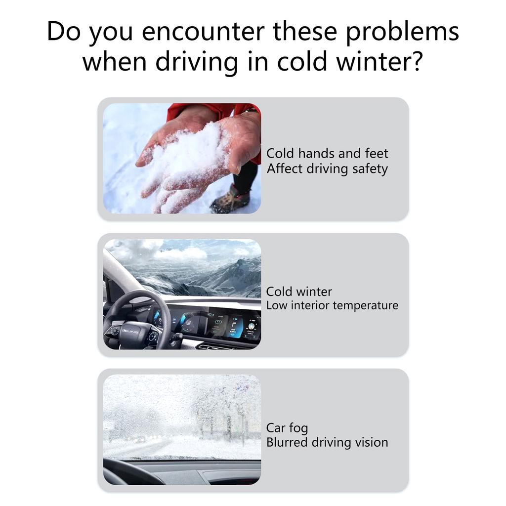 Car Heater, 120W Car Fans 2 In 1 Heating & Cooling 360 Adjustable Thermostat Fast Heating Defrost Defogger