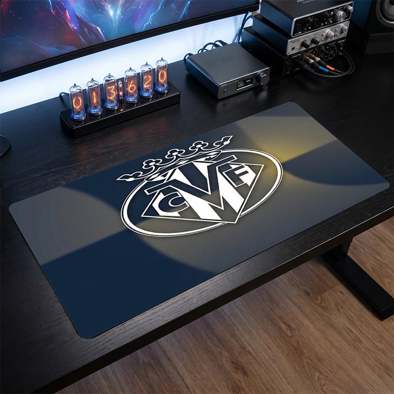 Villarreal FC Theme Pattern Mouse Pad, Soccer Logo Design XXL Gaming Desk Mat Non-Slip Computer Mouse Pad
