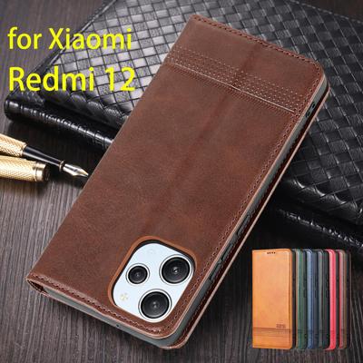 Luksusowe etui z elastyczną konstrukcją magnetyczną do Xiaomi Redmi 12 4G / Redmi 12 5G z klapką, etui ochronne, etui ochronne Fundas Coque