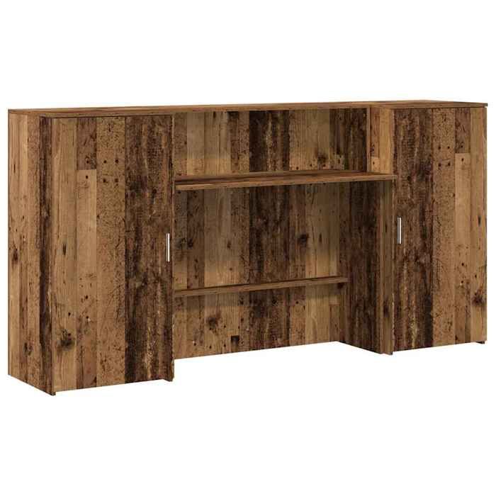 VidaXL Reception Desk Old Wood 200x50x103.5cm Engineered Wood, Reception Counter, Salon Reception, Counter 3324221