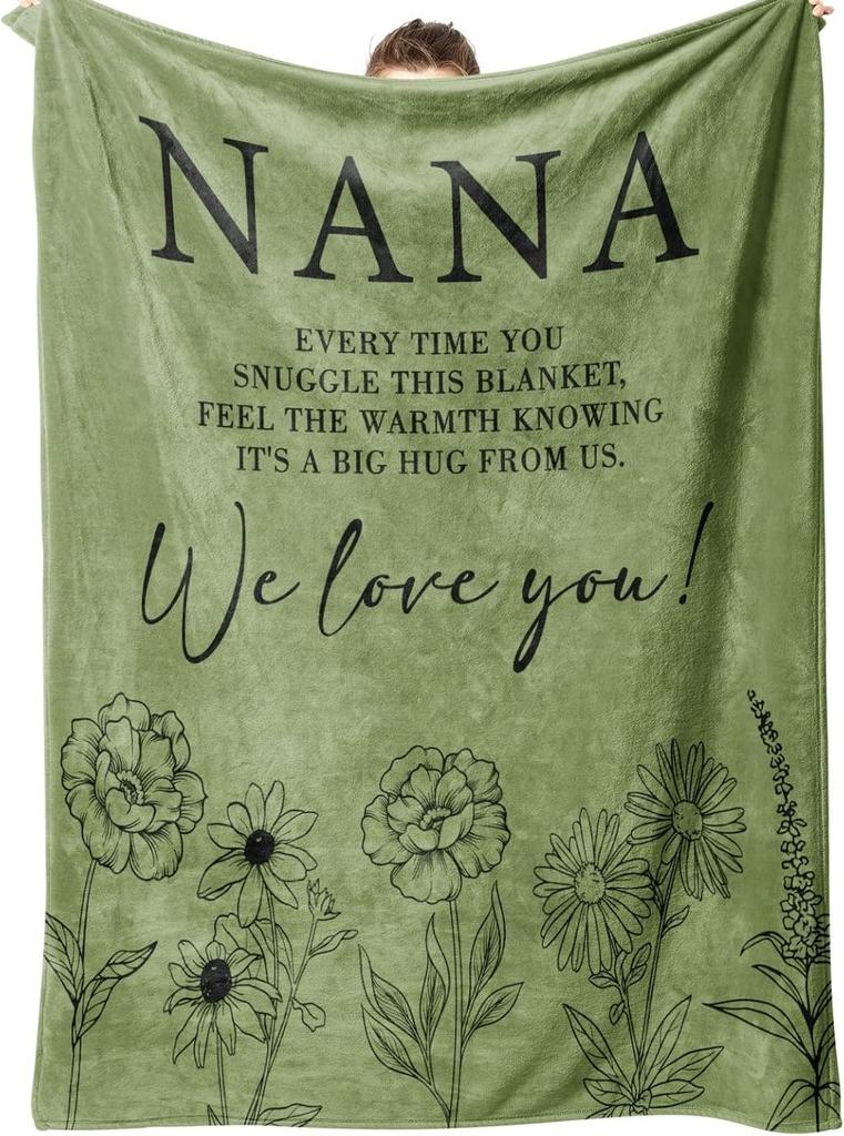 1Pc Gift Blanket To Nana To Grandma Flannel Thin Blankets For Birthday Gifts Mother'S Day Festival Perfect Gifts Four Season Use