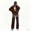 **Women 2 Piece Sweatshirt Set Zip Up Cardigan Long Pants Casual Fashion Spring Fall Outfit**