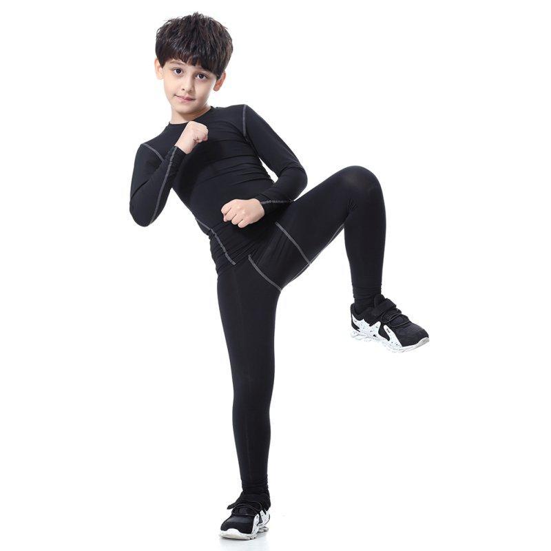 Boys Compression Pants Quick Dry Elastic Waist Skinny Pants Running Sports Cycling