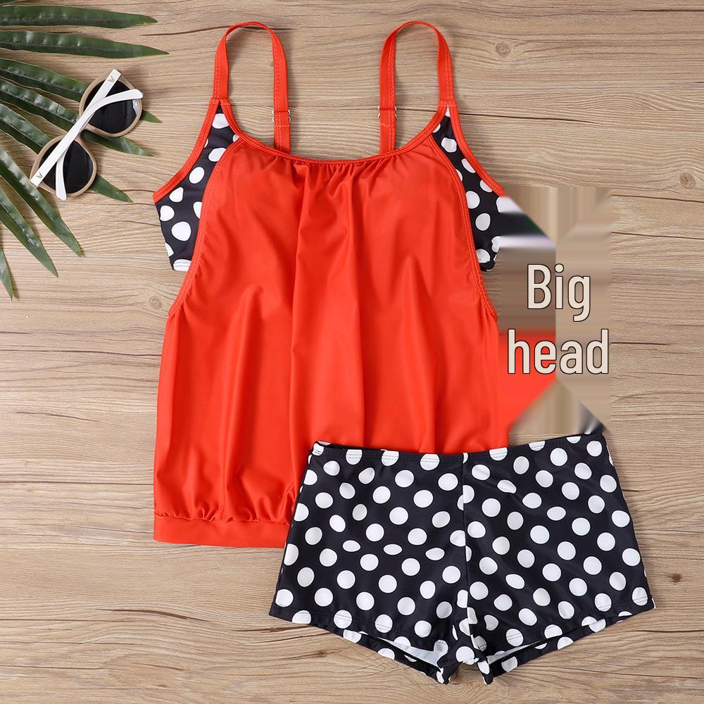 2025 Plus Size Polka Dot Tankini: European and American Women's Two-Piece Swimsuit