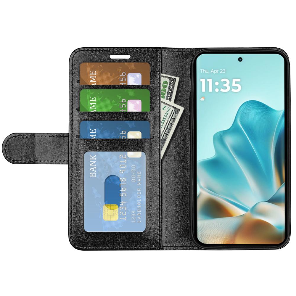 

For Motorola Edge 60 5G/60 Fusion 5G Case Crazy Horse Texture Stand Leather Phone Cover Red