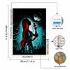 Full Round Diamond Painting Red-haired Skeleton Art Rhinestone Picture Mosaic DIY 5D Cross Stitch Embroidery Home Decoration