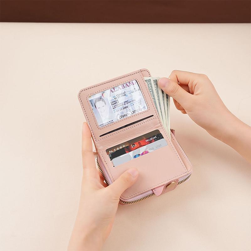 Japanese Cute Cat Pattern Wallet Simple Multi-Functional Short Wallet For Women