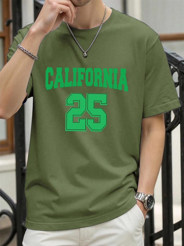 On The 25Th In California Print T Shirt Man Summer ONeck TShirts Casual Cotton Clothes Fashion AllMatch Hip Hop Sportswear