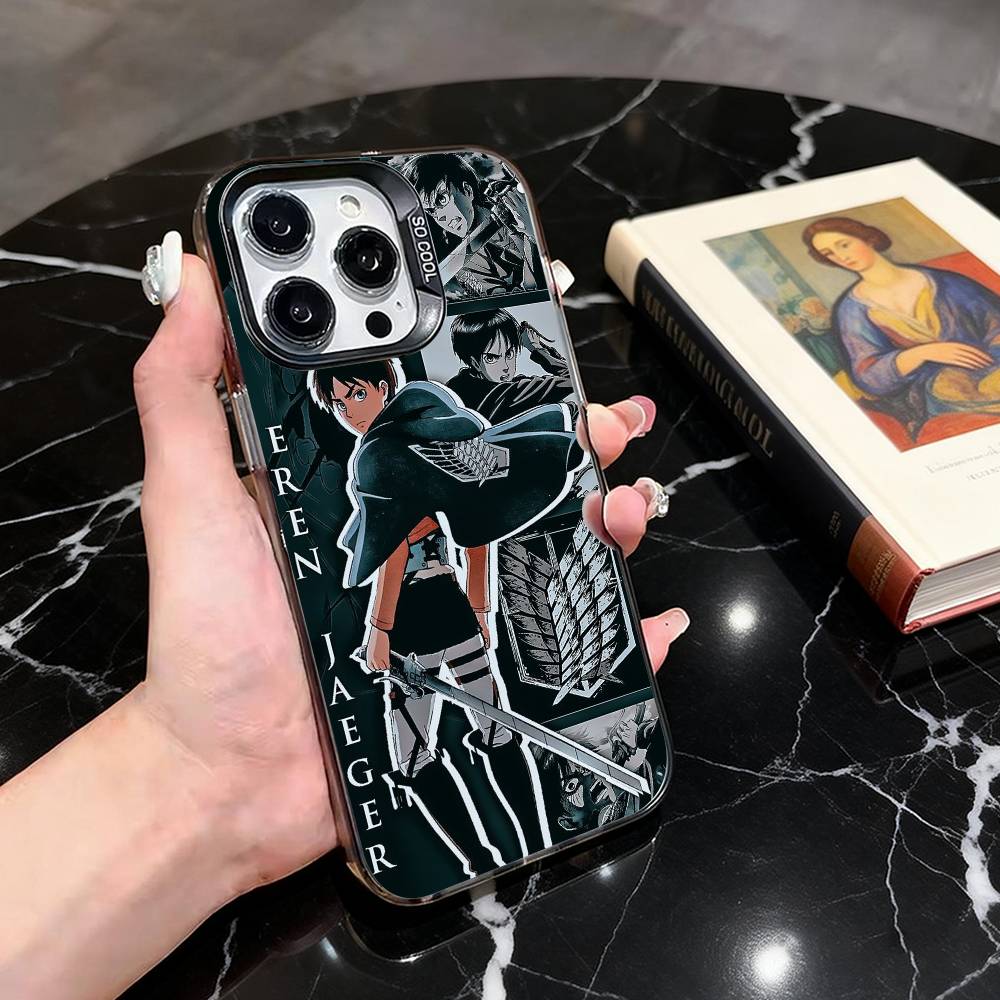 Att-ack on titan Cool E-Eren Y-Yeager Phone Case For iPhone 17,16,15,14,13,12,11 Plus,Pro,Colorful Silver Phone case Funda Cover