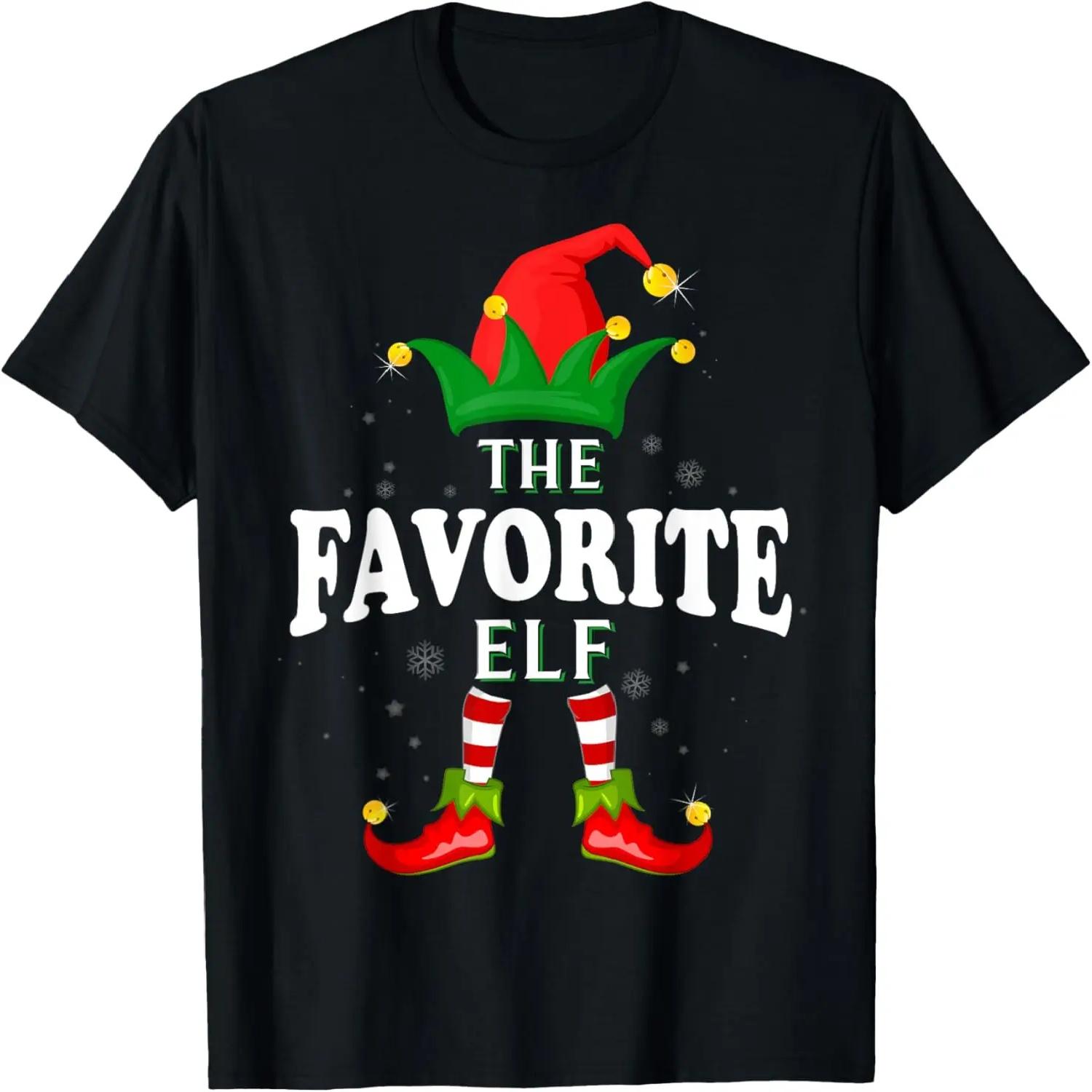 Xmas Favorite Elf Family Matching Christmas Pajama T-Shirt S чёрный