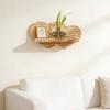 Wall Plant Holder Wooden Heart Shaped Floating Shelf Indoor Wall Mounted Flower Pot Display Stand for Entryway Hallway Bedroom Farmhouse Decor