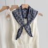 Spring and Summer Cotton Triangular Scarf Women's Neck Polka Dot Retro Small Headscarf Accessories Lace Thin Fashion Literary Scarf