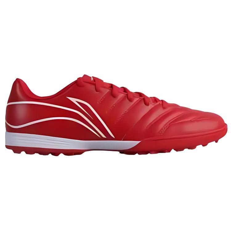 Li Ning Slip Resistant, Abrasion Resistant, Lightweight Soccer Shoes Unisex Vermilion YSTU039-5