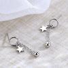 925 Silver Hollow Out Star Earrings For Women Pentagram Round Bead Short Gold Ear Jewelry Wedding Party Gift