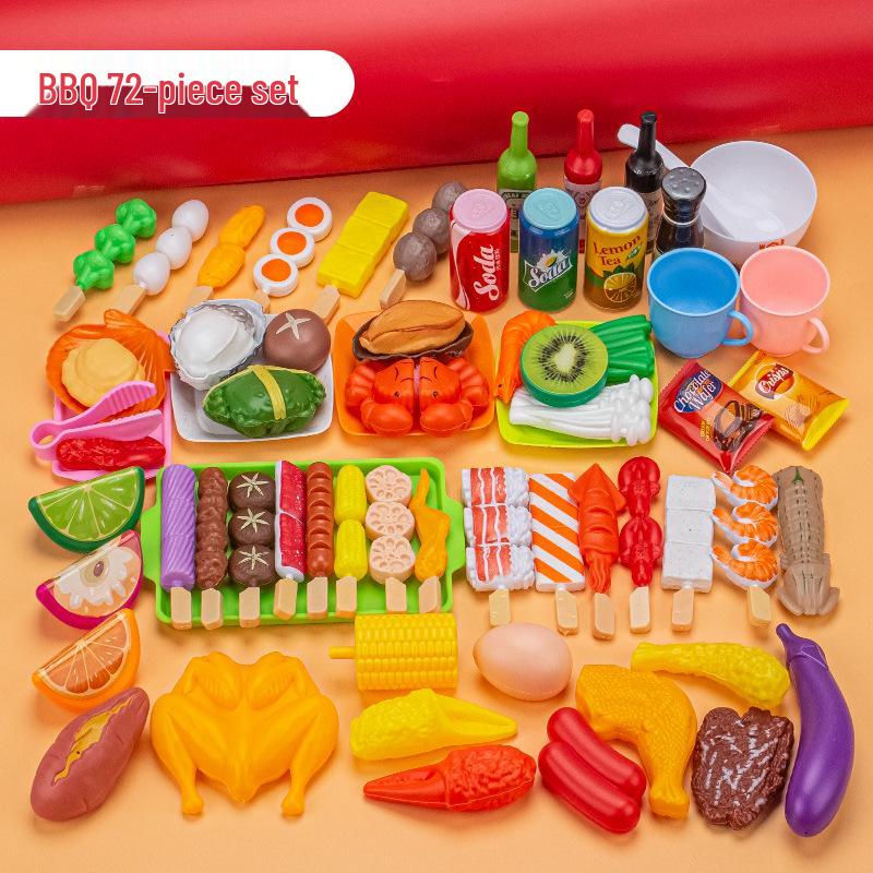 Kids' Pretend Play BBQ Set: Grilled Meat & Skewers Kitchen Toy