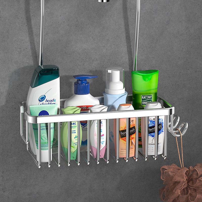 No-Drill Bathroom Shower Rack: Hanging Organizer for Shampoo and Toiletries