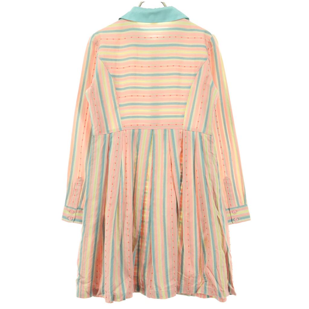 EmilyTemple Cute Made In Japan Border Stripe Long Sleeve One Piece Pink Women Used