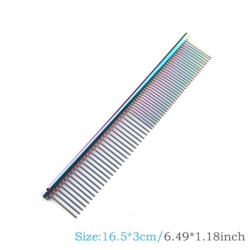 

Pet Dematting Comb Stainless Steel Pet Grooming Comb Professional Anti-Corrosion Grooming Comb Pet Grooming Supplies Pro Grooming Tool as the picture