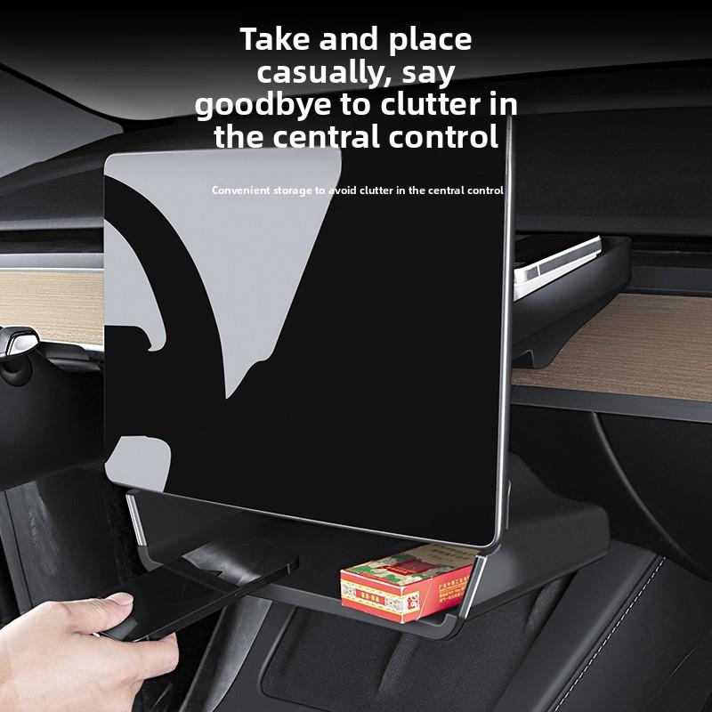 For Tesla Model 3/Y  New Model 3/Y  2025  Under Screen Storage Box Central Control Hidden Storage Organizer Tray Car Accessories