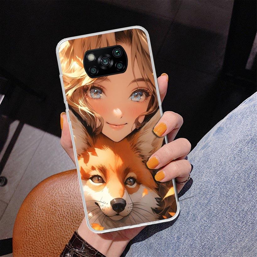 Cute Anime Ins Girls Animal Cat Phone Case For Xiaomi Poco X7 X6 X5 Pro F7 Ultra Redmi 15C 15 13C 13 12C 12 10 10A 10C 9 9A 9C 9
