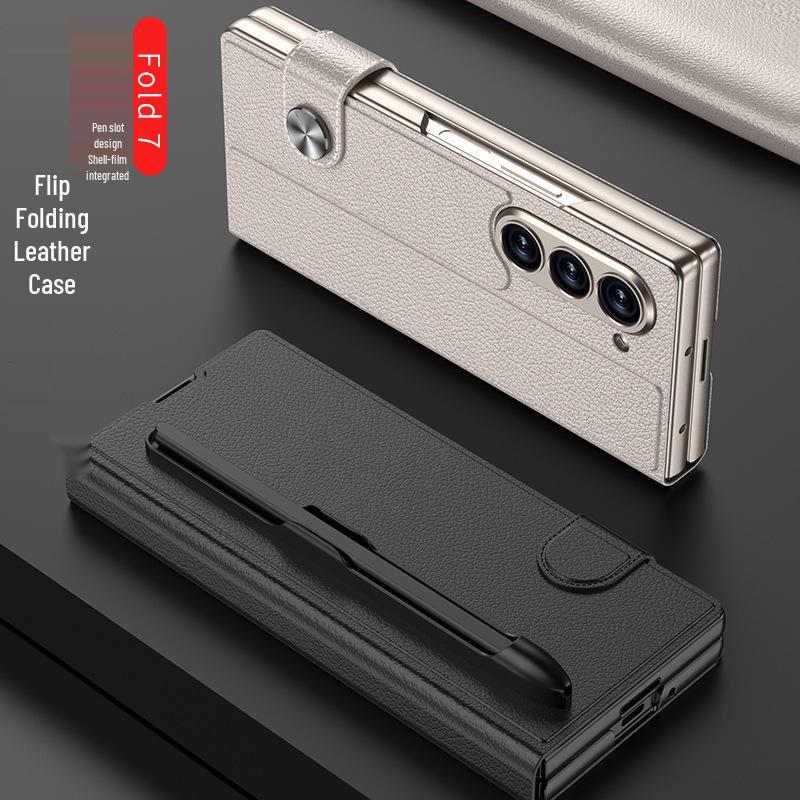 Samsung Z Fold7 Business Leather Flip Case: Full Coverage, Creative Design