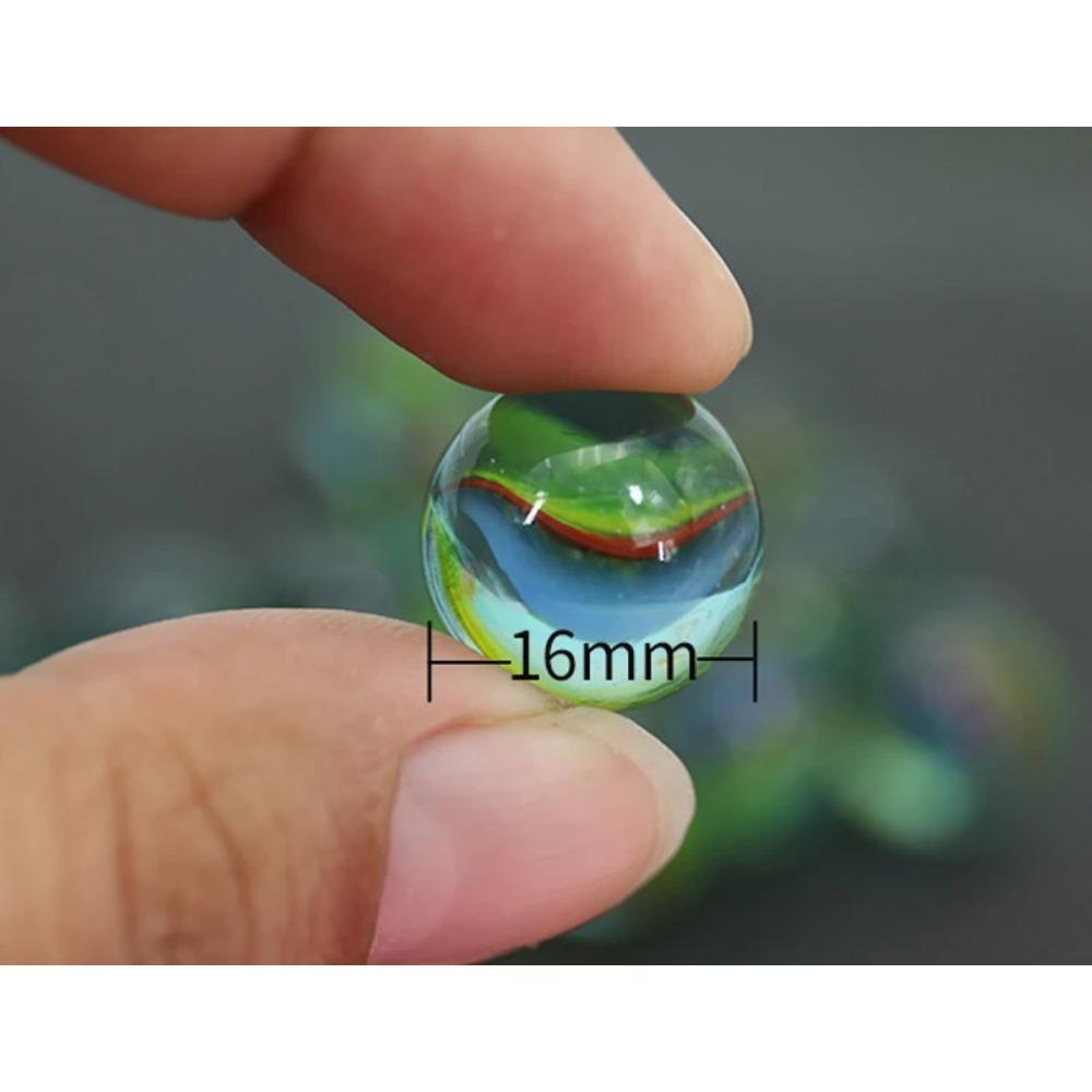 20pcs Children Glass Ball 16Mm Cream Console Game Stress Pinball Machine Cattle Small Marbles Pat Toys for Kids Machine Beads