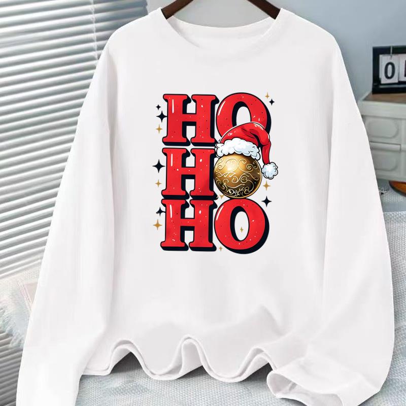(Asian Size) Tree Cute Lovely Print T Shirt Christmas New Year Graphic Tee Women Autumn Winter Casual Fashion Top Clothing Long Sleeve T-shirts
