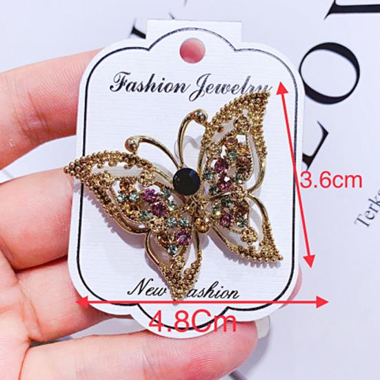 Women Rhinestone Inlaid Fox Butterfly Rabbit Animal Brooch Pin Corsage Jewelry