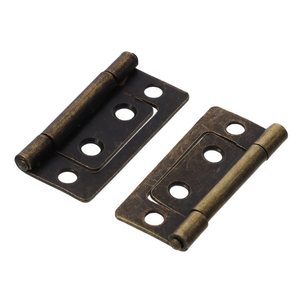 

2Pcs 2 Inch No Mortise Brass Plated Hinges Durable Antique Brass Antifriction
