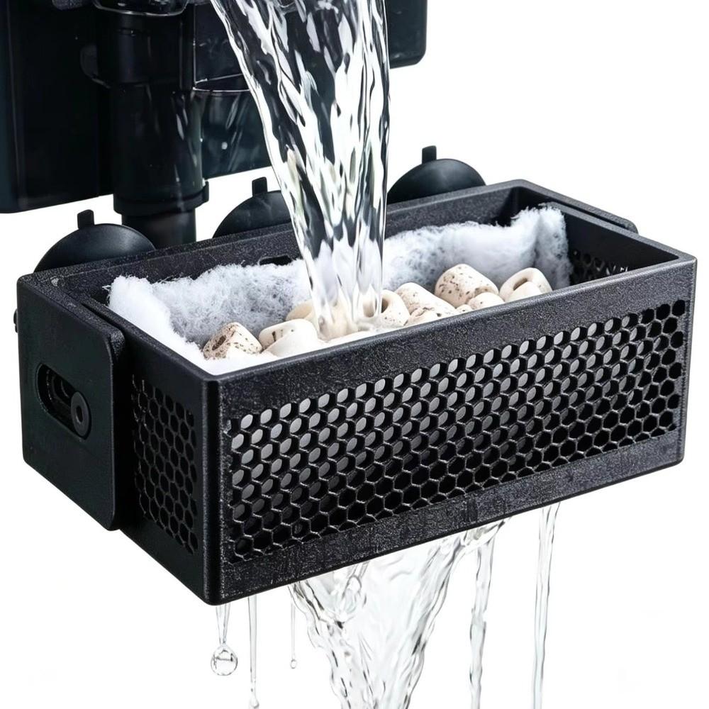 Desktop Small Tank Aquarium Filter Baffle With Suction Cup Slow Down Water Flow Fish Tank Flow Controller External Filter Box