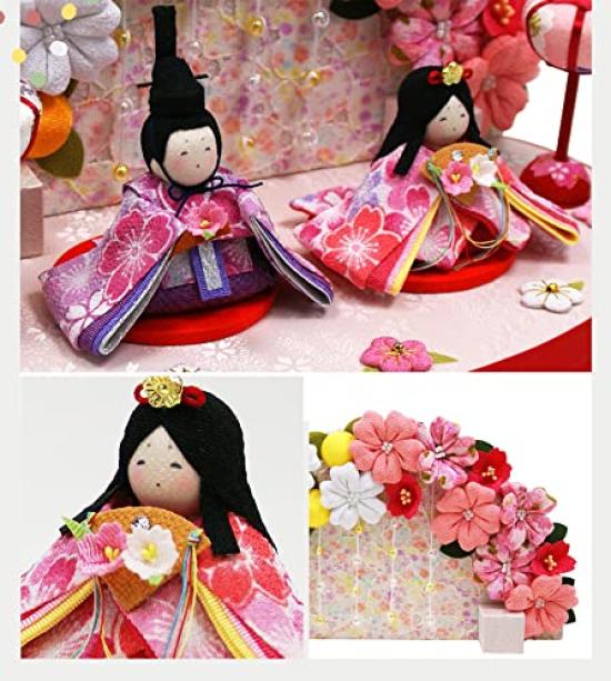Osaka Choseido Hina Compact Wooden Tag Included Chirimen Hina Pretty Stage Doll, Mini, Personalized, (Sent Separately), Doll, Mai-Ouka
