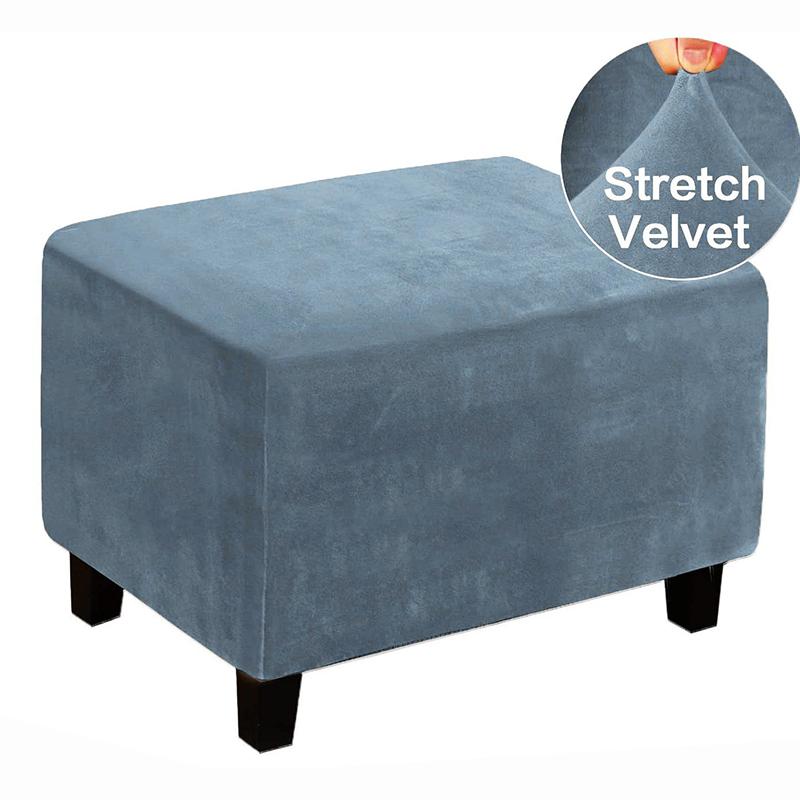 1 Stück Fußhocker-Schutz Einfarbig Samt Stretch Waschbar & Abnehmbar Bankhockerbezug Rechteckig Elastische Überwürfe