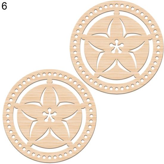 2Pcs Creative Unpainted Lightweight Bag Crochet Wooden Bases Blank Basket Bottoms Wood Sewing Tools