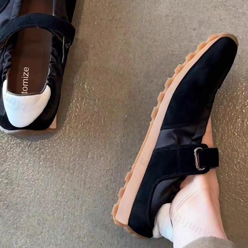 Fashion Women Ballet Flat Shoes 2025 Autumn Comfortable Anti Slip Outdoor Casual Shoes Retro Shallow Mouth Mary Jane Shoes Zapatos Mujer