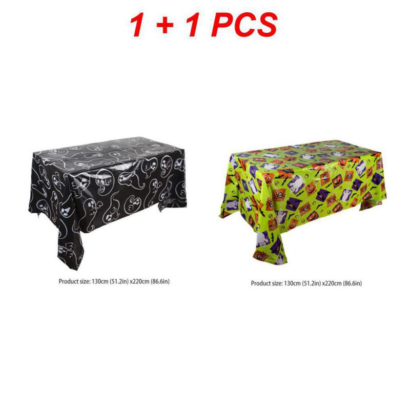 1/2pcs Halloween Tablecloth Pumpkin Spider Web Bat Ghost Table Cover Clothes Festival Party Home Table Decoration Tableware