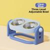 Rotatable Pet High Footed Bowl Non-Slip Double Bowls Cat Food Water Bowl Adjustable Height Stable Pet Food Dispenser
