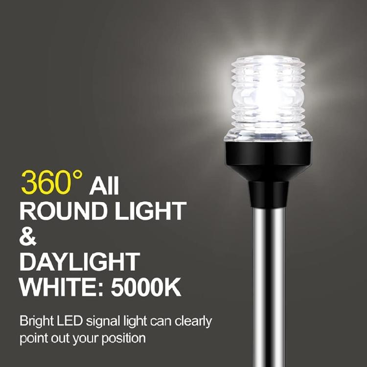 Long Lasting Multipurpose Boats Marine LED Anchoring Light 5000K Adjustable Beam Angle Stainless Steel Waterproof Design